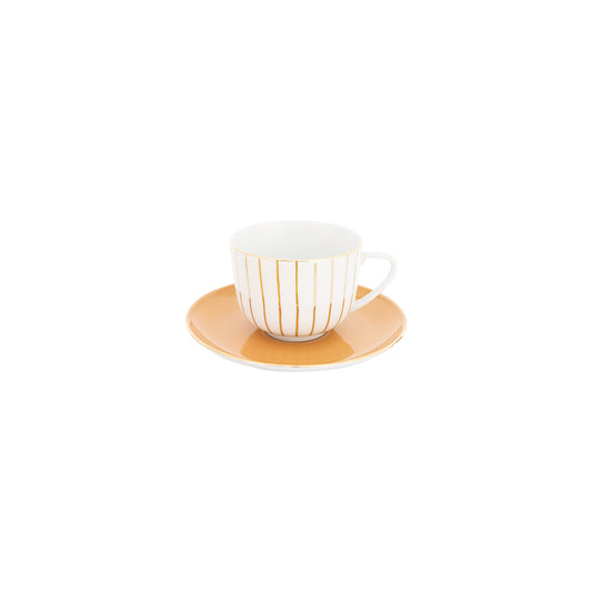 Golden Orbit Tea Cup + Saucer (Set of 4)