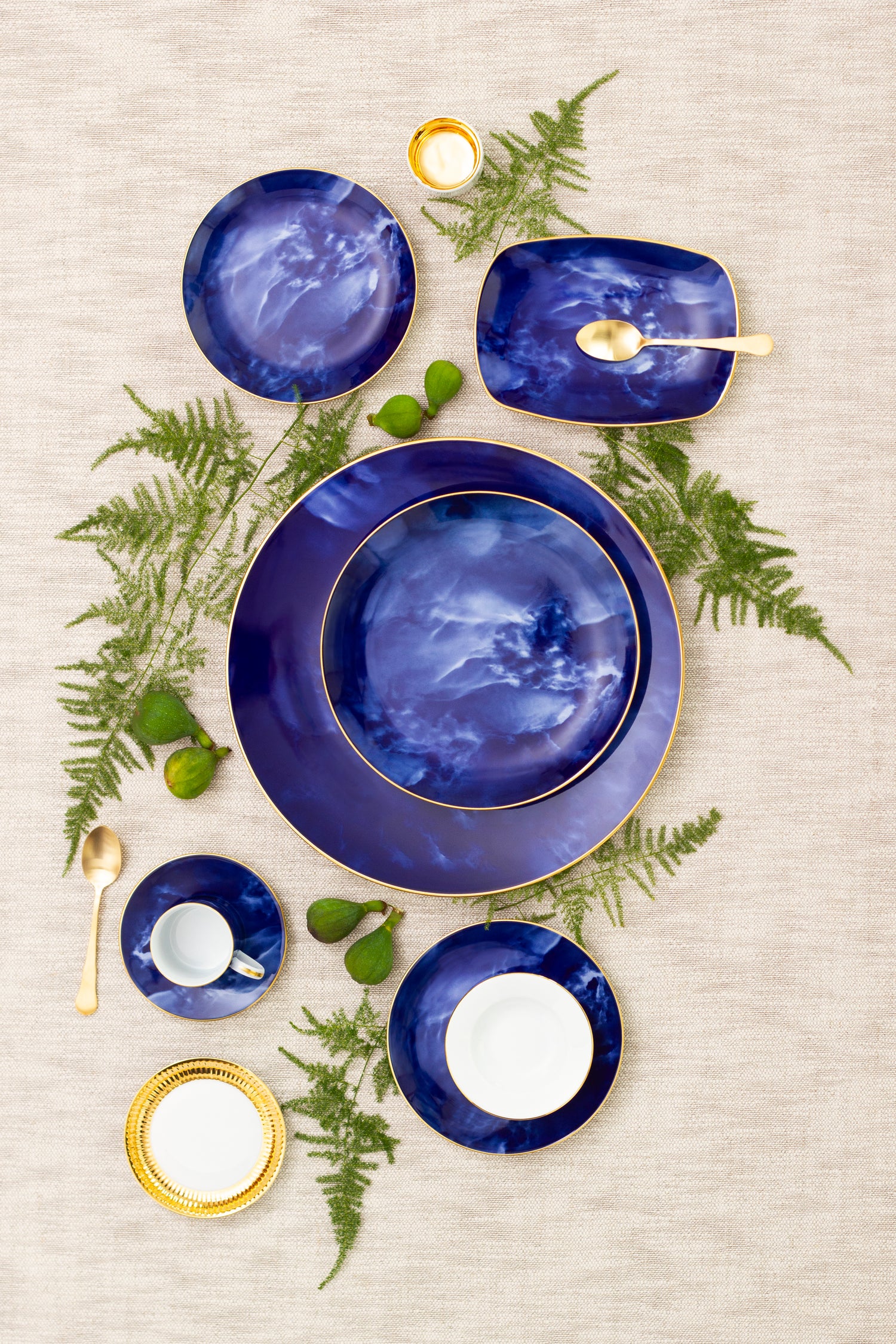 blue malachite porcelain plate