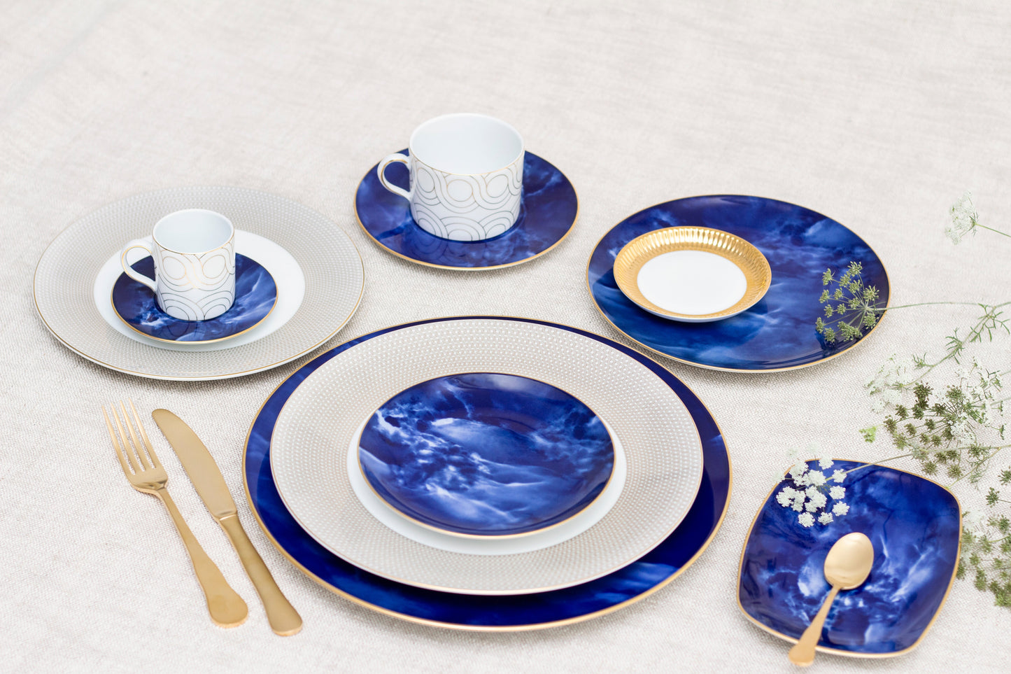 blue malachite porcelain plate