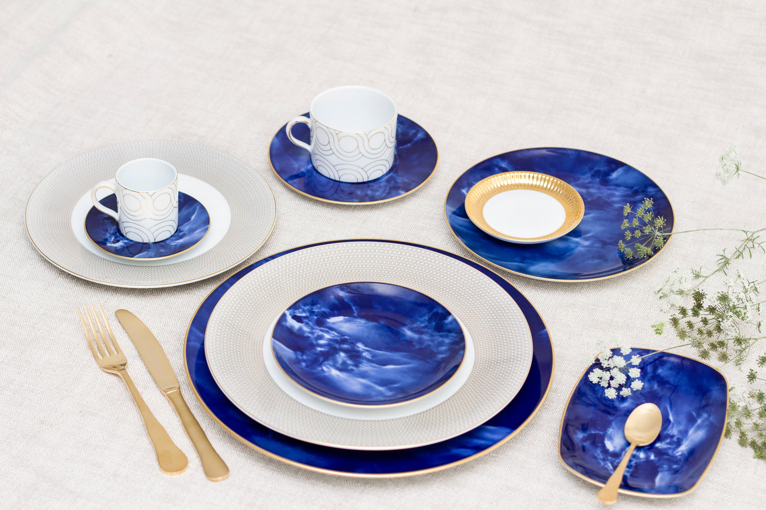blue malachite porcelain plate