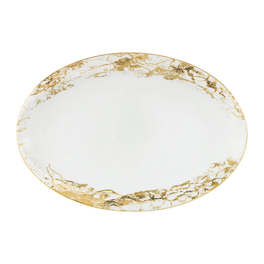 gold porcelain oval serving platter