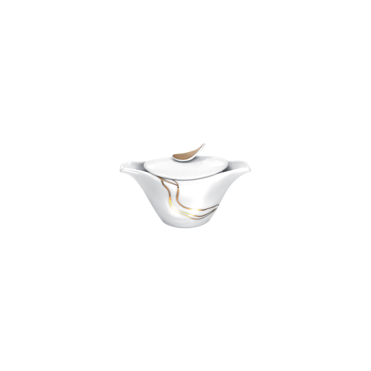gold porcelain sugar bowl