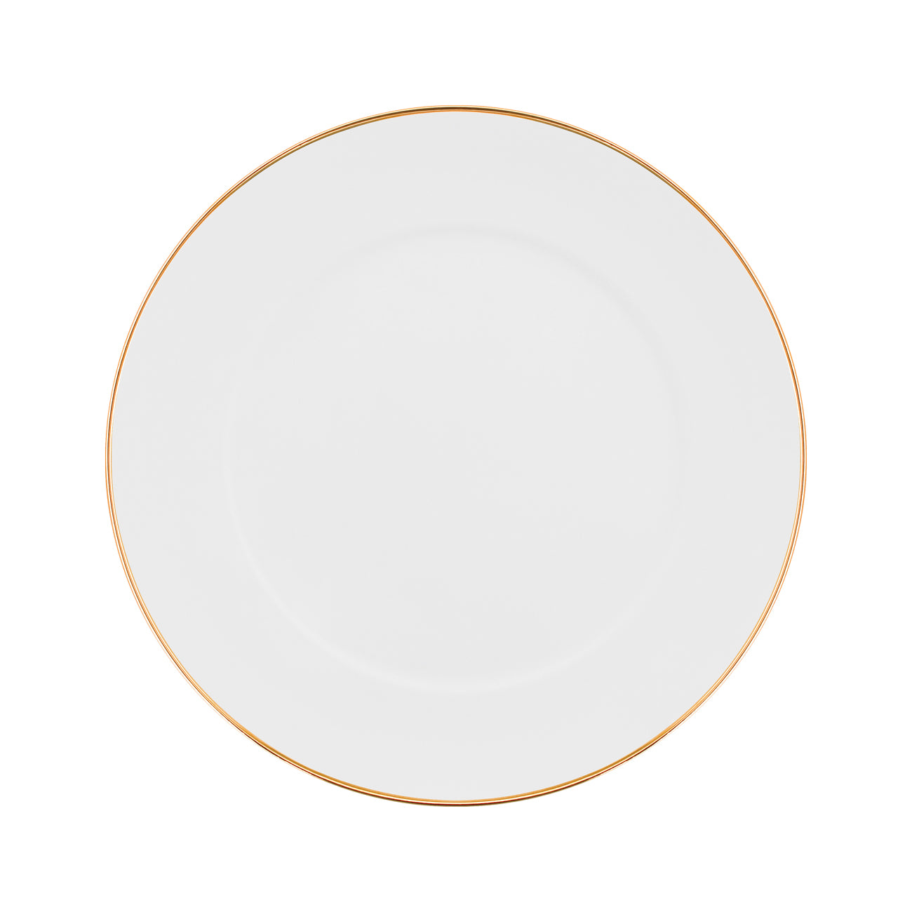 porcelain gold-rimmed service charger plate