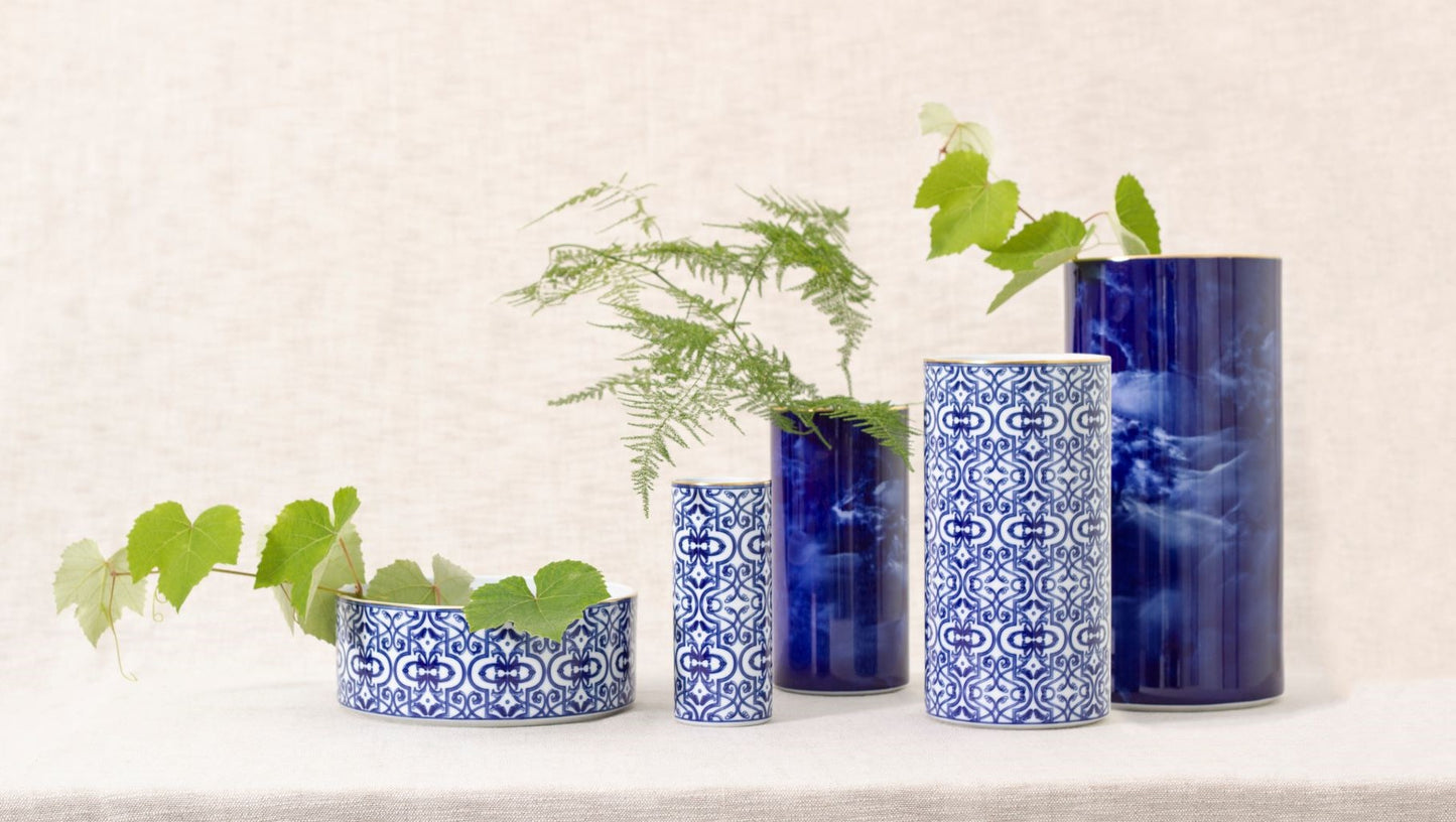 blue malachite porcelain vase flowers