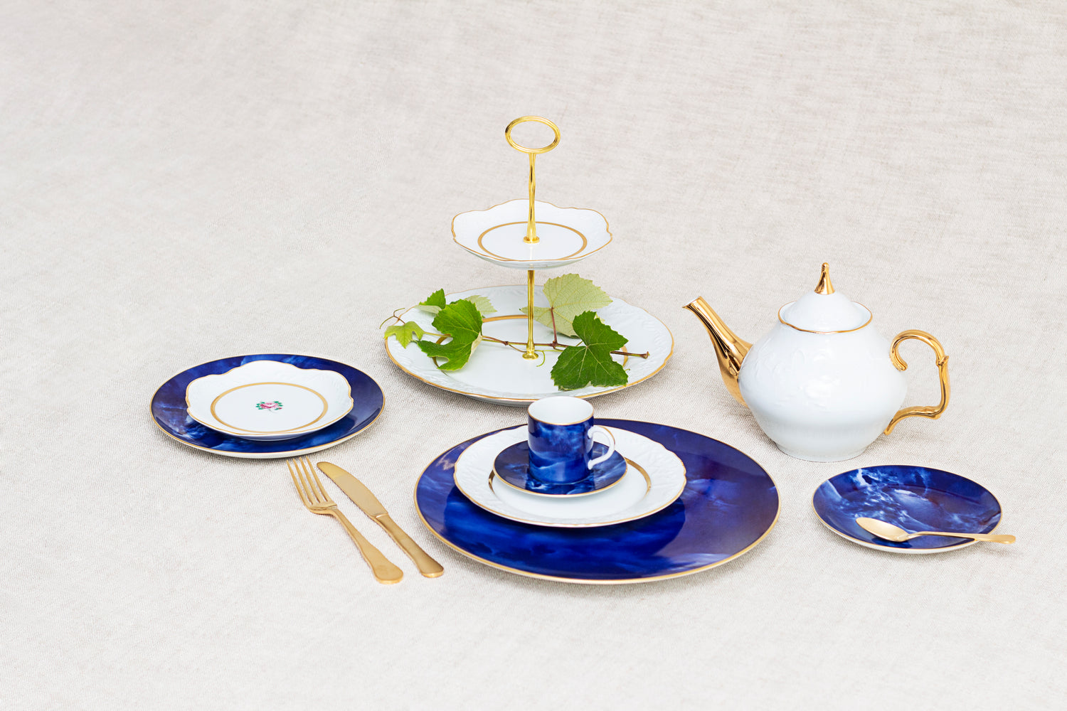 blue malachite porcelain plate