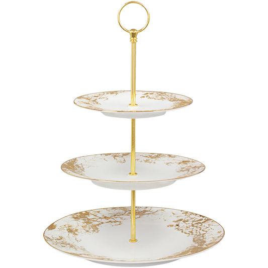 gold porcelain tier cake stand