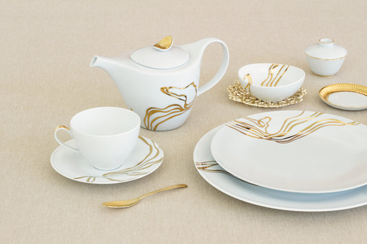 Gold porcelain tea set
