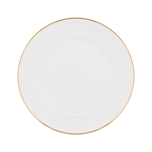 porcelain gold-rimmed service charger plate