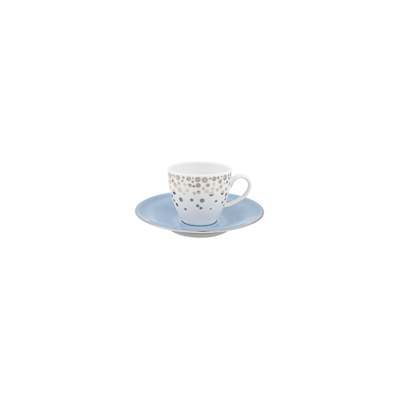 Silver Rain Espresso Cup + Saucer (Set of 4)